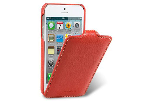 Red Leather iPhone 5 Flip Case