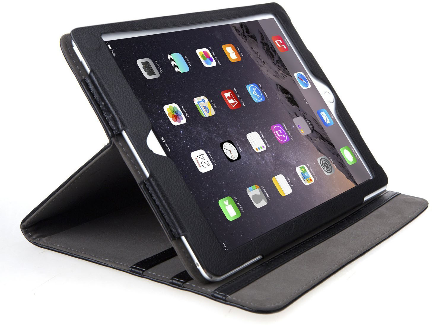 Black Leather iPad Air 2 Stand