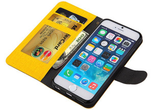 Yellow and Black iPhone Wallet Case